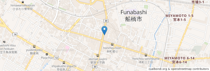 Mapa de ubicacion de 三井住友銀行 en 日本, 千葉県, 船橋市.