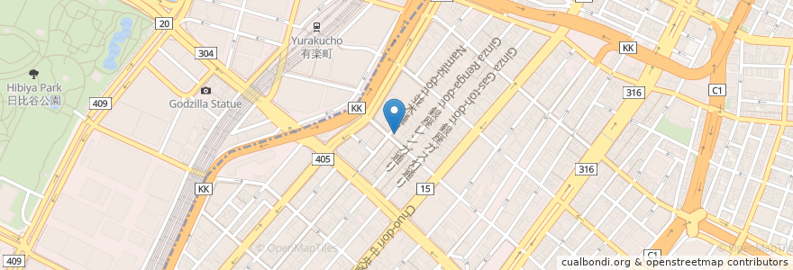 Mapa de ubicacion de サブウェイ Ginza en Jepun, 東京都.