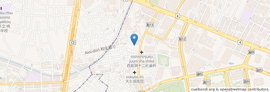 Mapa de ubicacion de 新都心十二社クリニック en Jepun, 東京都.