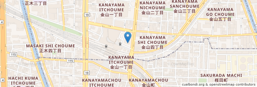 Mapa de ubicacion de デニーズ en اليابان, 愛知県, 名古屋市.