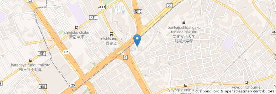 Mapa de ubicacion de 諦聴寺 en Giappone, Tokyo, Shinjuku, Shibuya.