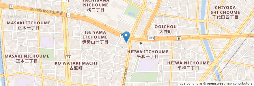 Mapa de ubicacion de Peco Peco Cup en Giappone, Prefettura Di Aichi, 名古屋市, 中区.