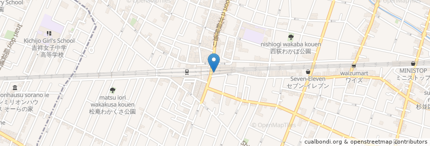 Mapa de ubicacion de マクドナルド en اليابان, 東京都, 杉並区.