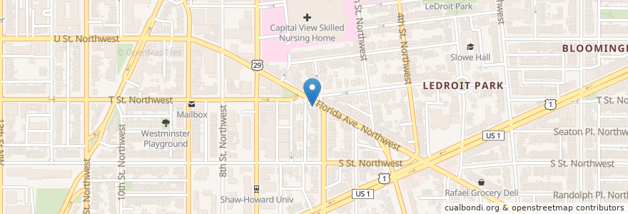 Mapa de ubicacion de Kafe Bohem en Amerika Syarikat, Washington, D.C., Washington.