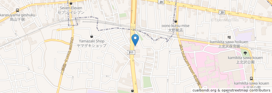 Mapa de ubicacion de マクドナルド en اليابان, 東京都, 世田谷区.