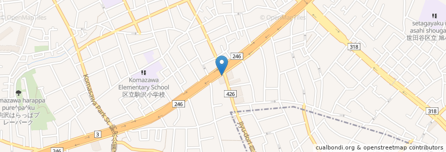 Mapa de ubicacion de 三菱UFJ銀行 en Japan, 東京都, 世田谷区.