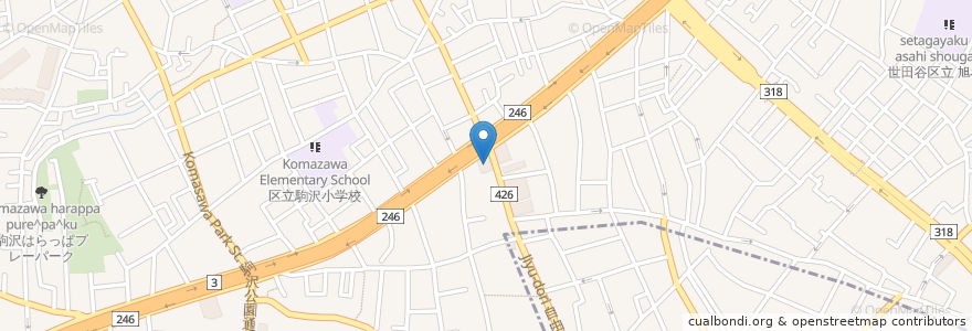 Mapa de ubicacion de マクドナルド en اليابان, 東京都, 世田谷区.
