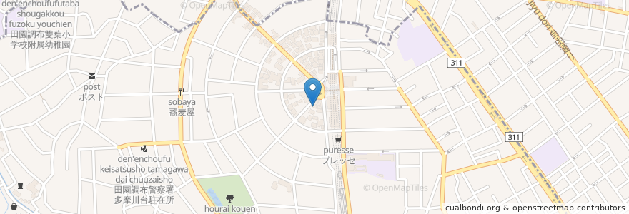 Mapa de ubicacion de 三菱東京UFJ銀行 en 일본, 도쿄도, 世田谷区.