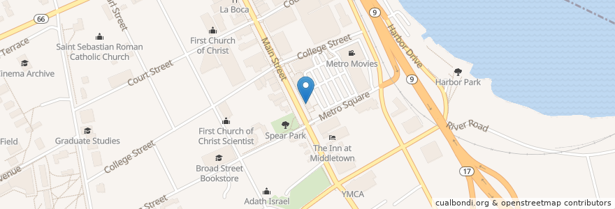 Mapa de ubicacion de Moonlight Sushi Bar & Grill en 미국, 코네티컷, Middlesex County, Middletown.