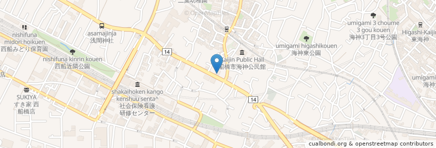 Mapa de ubicacion de デニーズ en Japonya, 千葉県, 船橋市.