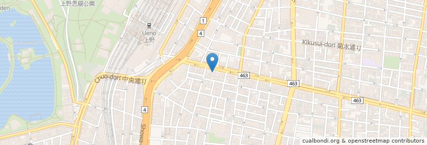 Mapa de ubicacion de やよい軒 en 日本, 东京都/東京都, 台東区.