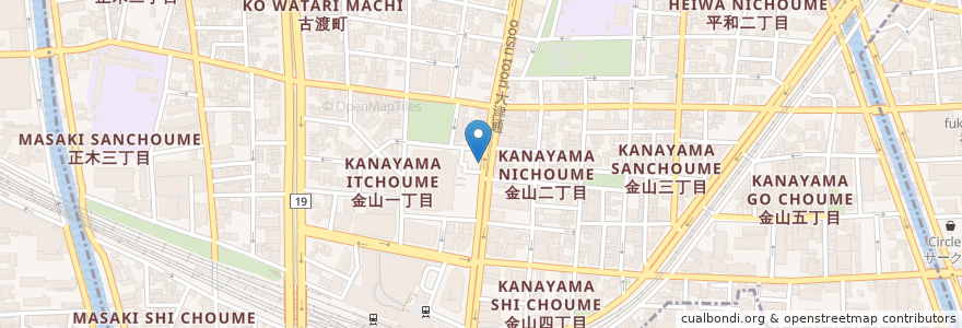 Mapa de ubicacion de 名古屋市民会館前公衆 en Japón, Prefectura De Aichi, Nagoya, Barrio Naka.