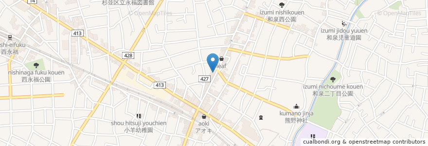 Mapa de ubicacion de モスバーガー en 日本, 東京都, 杉並区.