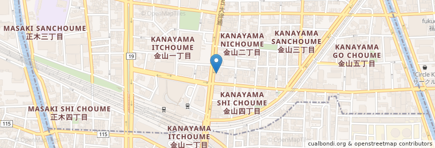 Mapa de ubicacion de 一風堂 SHIROMARU-BASE en 日本, 愛知県, 名古屋市, 中区.