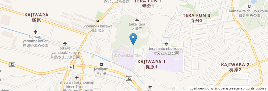 Mapa de ubicacion de 御霊神社 en Japan, 神奈川県, 鎌倉市.