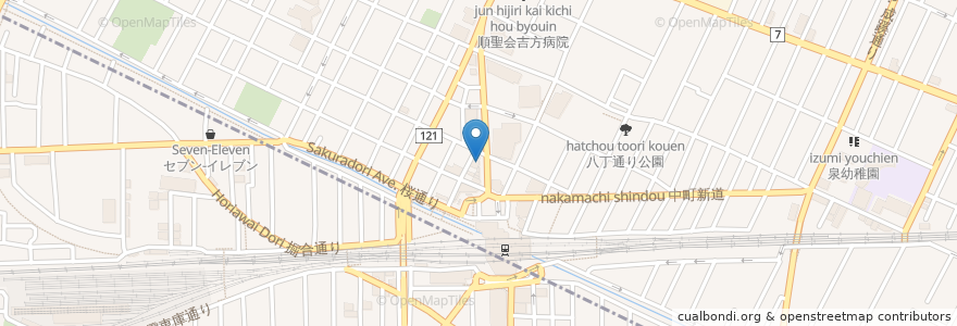 Mapa de ubicacion de モスバーガー en 日本, 東京都, 武蔵野市.