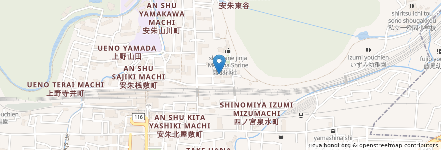 Mapa de ubicacion de 白蓮寺　Byakuren-ji Temple en Japonya, 京都府, 京都市, 山科区.