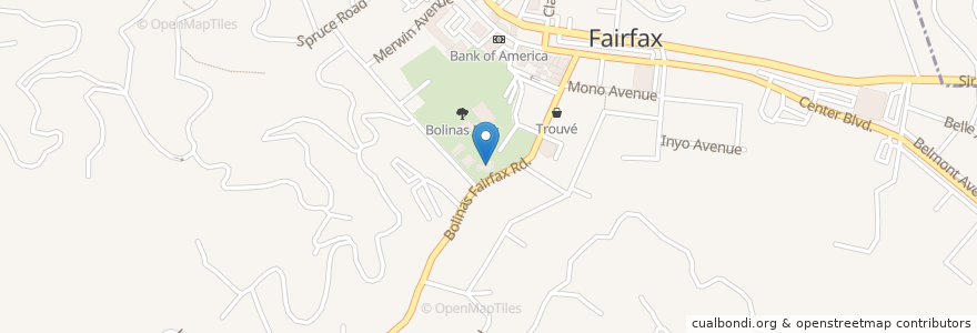 Mapa de ubicacion de Fairfax Police Dept. en الولايات المتّحدة الأمريكيّة, كاليفورنيا, Marin County, Fairfax.