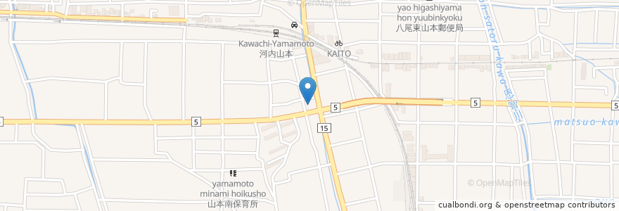 Mapa de ubicacion de 三井住友銀行 山本支店 en 日本, 大阪府, 八尾市.