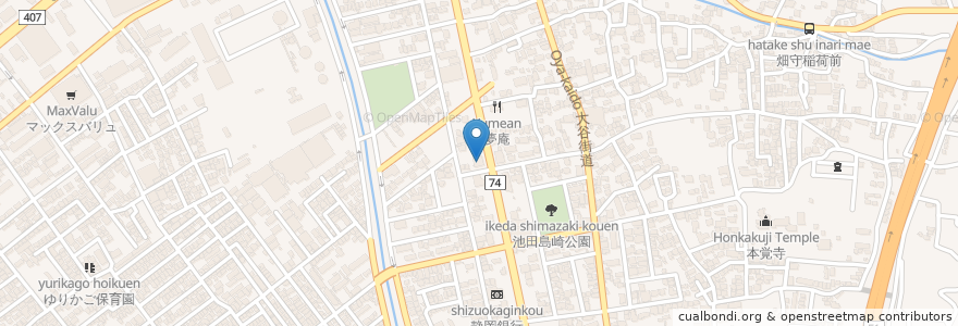 Mapa de ubicacion de 炭焼きレストランさわやか en Japonya, 静岡県, 静岡市, 駿河区.