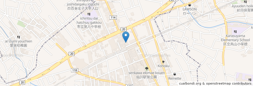 Mapa de ubicacion de みずほ銀行 en Japão, Tóquio, 調布市.