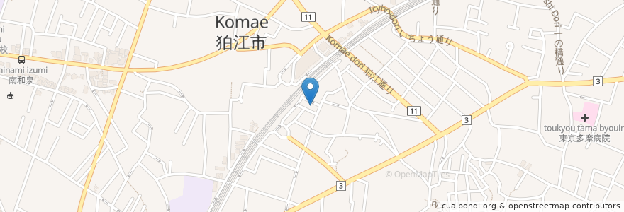 Mapa de ubicacion de 大西眼科クリニック en ژاپن, 東京都, 狛江市.