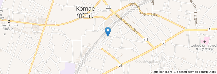 Mapa de ubicacion de セイジョー en Japão, Tóquio, 狛江市.