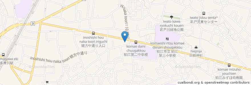 Mapa de ubicacion de 白幡菅原神社 en Jepun, 東京都, 狛江市.