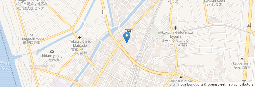 Mapa de ubicacion de MLS松戸スタジオ en 日本, 千葉県, 松戸市.