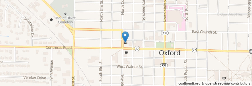 Mapa de ubicacion de OK Store en アメリカ合衆国, オハイオ州, Butler County, Oxford Township, Oxford.