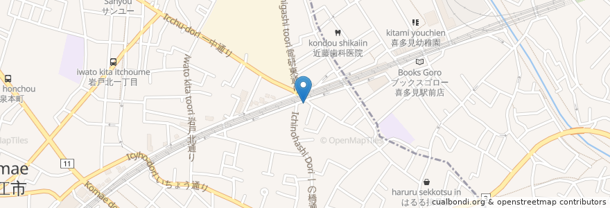 Mapa de ubicacion de 串かん en Japon, Tokyo, 狛江市.