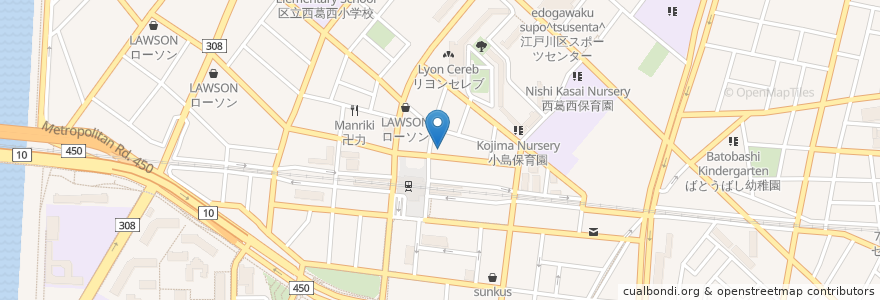 Mapa de ubicacion de りそな銀行 en اليابان, 東京都, 江戸川区.