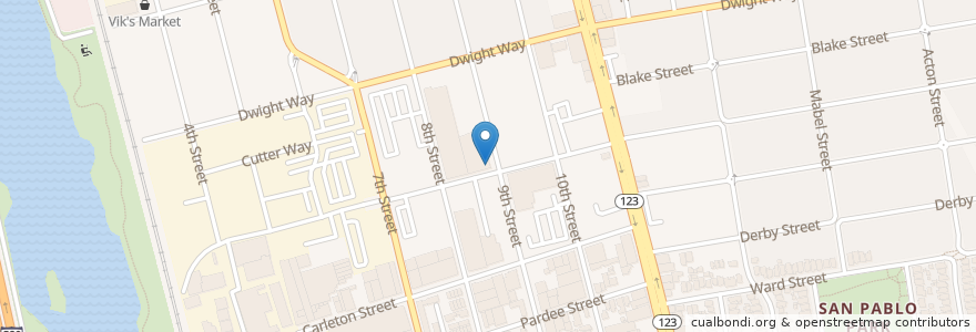 Mapa de ubicacion de West Side Cafe en 미국, 캘리포니아주, 앨러미다 군, Berkeley.