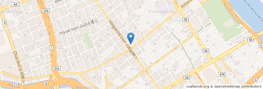 Mapa de ubicacion de エクセルシオール カフェ en Japón, Tokio, Chuo.