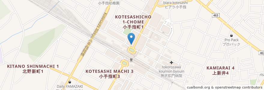 Mapa de ubicacion de バーガーキング en 日本, 埼玉県, 所沢市.