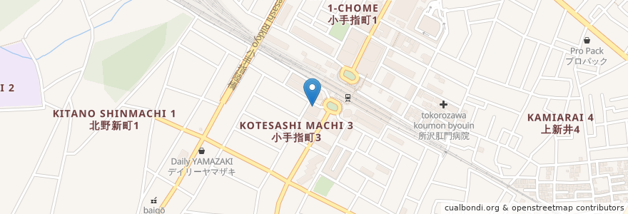 Mapa de ubicacion de 埼玉りそな銀行 en Jepun, 埼玉県, 所沢市.