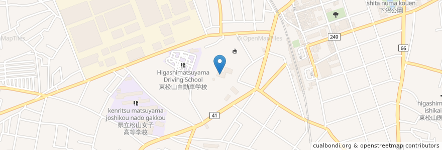 Mapa de ubicacion de 箭弓稲荷神社 en 日本, 埼玉県, 東松山市.