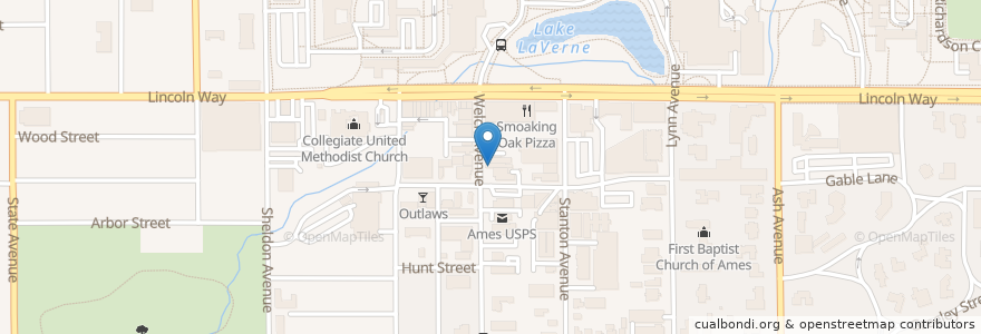 Mapa de ubicacion de Paddy's Irish Pub en United States, Iowa, Story County, Ames.