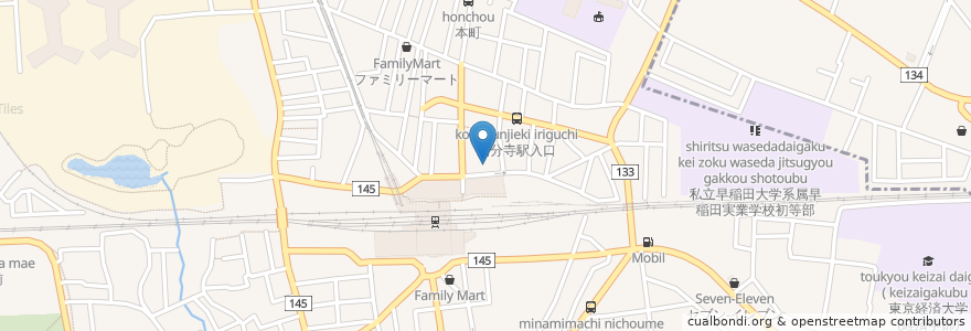 Mapa de ubicacion de スターバックス en Japonya, 東京都, 国分寺市.