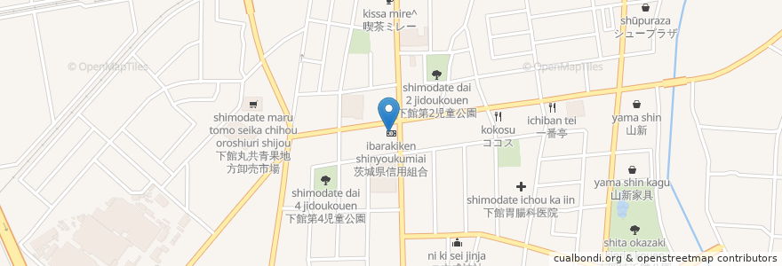 Mapa de ubicacion de 茨城県信用組合 en Japão, 茨城県, 筑西市.