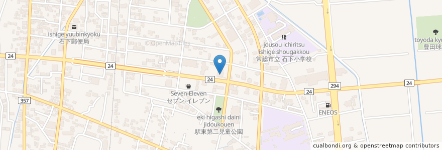 Mapa de ubicacion de 結城信用金庫 en Japon, Préfecture D'Ibaraki, 常総市.