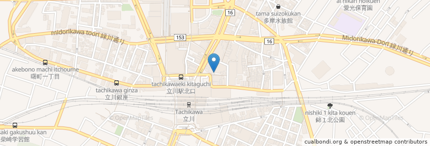 Mapa de ubicacion de ケンタッキーフライドチキン en Japón, Tokio, Tachikawa.