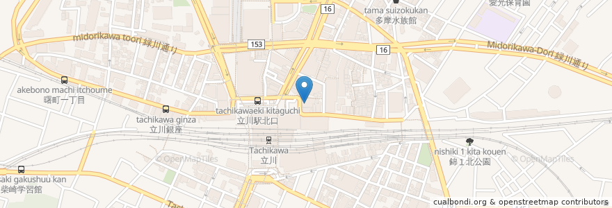 Mapa de ubicacion de 三菱UFJ銀行 en اليابان, 東京都, 立川市.