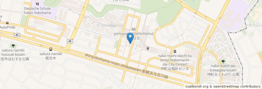 Mapa de ubicacion de フィットケアデポ en ژاپن, 神奈川県, 横浜市, 都筑区.