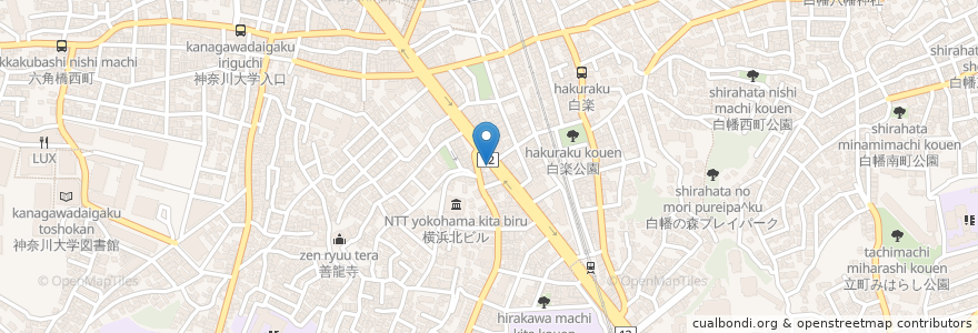 Mapa de ubicacion de 六角屋 en 日本, 神奈川県, 横浜市, 神奈川区.