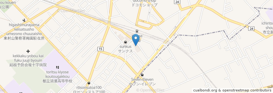 Mapa de ubicacion de 西京信用金庫 en ژاپن, 東京都, 清瀬市.