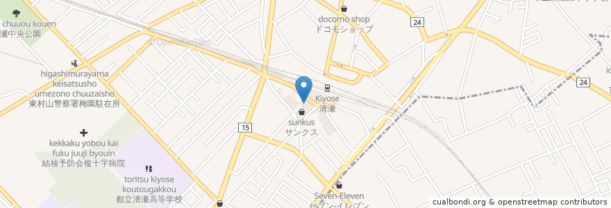 Mapa de ubicacion de ココカラファイン en 日本, 东京都/東京都, 清瀬市.