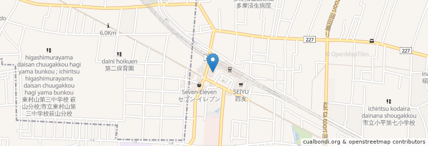 Mapa de ubicacion de 東京スター銀行 en اليابان, 東京都, 小平市.