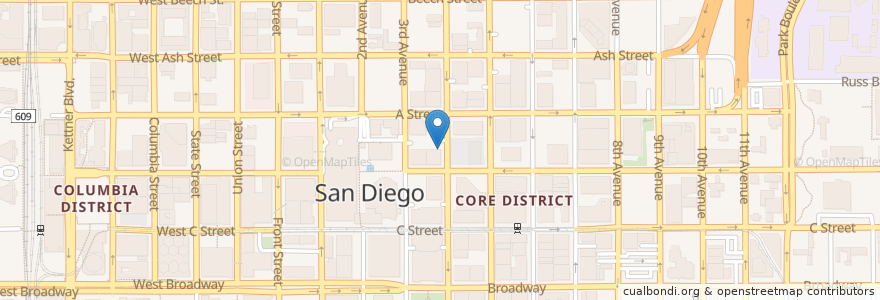 Mapa de ubicacion de Blink en アメリカ合衆国, カリフォルニア州, San Diego County, San Diego.