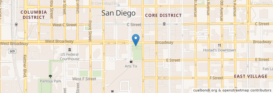 Mapa de ubicacion de Broadway Fountain en États-Unis D'Amérique, Californie, San Diego County, San Diego.